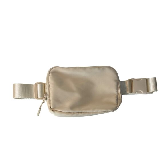 Cream Nylon Belt Bag With Adjustable Strap & Multiple Pockets - Picture 2 of 5